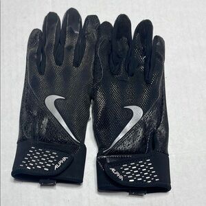 Nike Alpha Black and Silver batting gloves youth m
